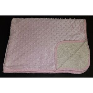 Pitter Patter Pink Minky Dot Fleece Baby Blanket